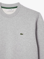Серый - Lacoste классический флисовый свитшот - Изображение 5 из 5