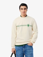 Lacoste Classic Fit Print and Embroidery Detail Sweatshirt - Image 1 of 8