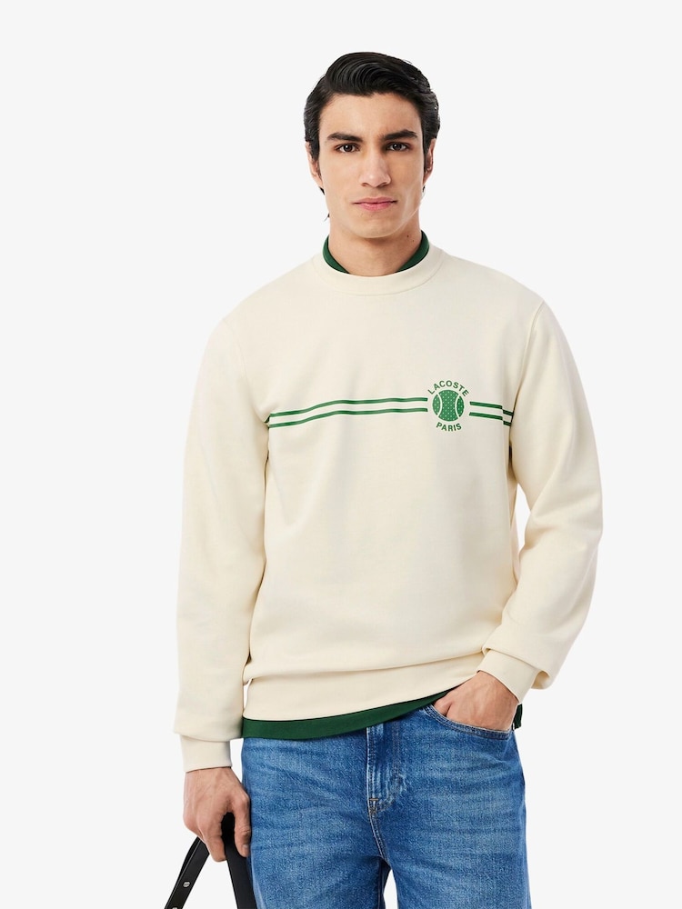 Lacoste Classic Fit Print and Embroidery Detail Sweatshirt - Image 1 of 8