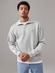 Lacoste Regular Fit Quarter Zip Neck 100% Cotton Sweatshirt - Image 1 of 5