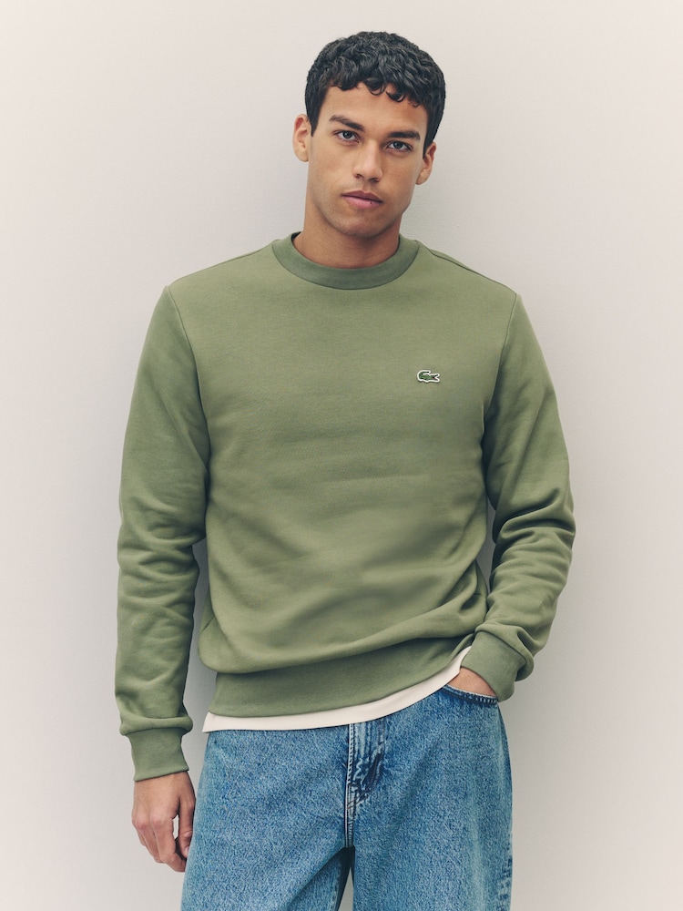 Lacoste Classic Fit Brushed Fleece Sweatshirt - Image 1 of 6 Lacoste Classic Fit Brushed Fleece Sweatshirt - Image 1 of 6