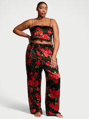 Zwarte Glamorous roos - Victoria's Secret cropped satijnen pyjama - Image 1 of 3