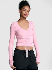 Victoria's Secret PINK Cameo Pink Relay Cinched Long Sleeve T-Shirt - Image 1 of 3