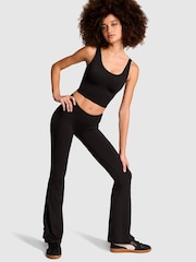 Victoria's Secret PINK Black Flare Relay Cinch Leggings - Image 1 of 3