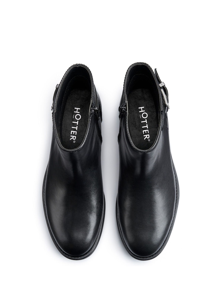Hotter Black Regular Fit Ascot Zip Boots - Image 4 of 4