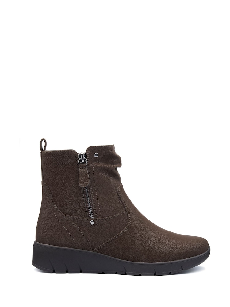 Hotter Brown Regular Fit Epsom Zip Boots - Image 1 of 4