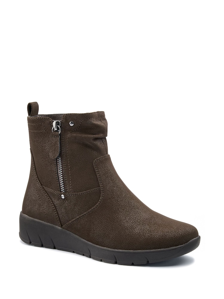 Hotter Brown Regular Fit Epsom Zip Boots - Image 2 of 4