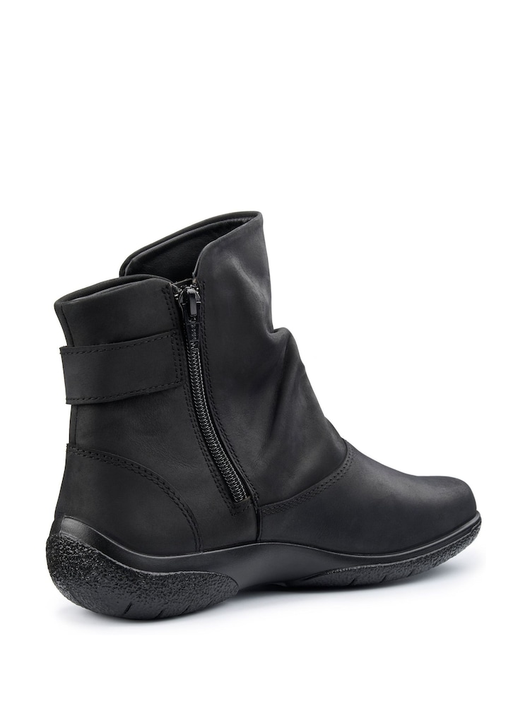 Hotter Black Regular Fit Rumour Zip Buckle Boots - Image 4 of 4