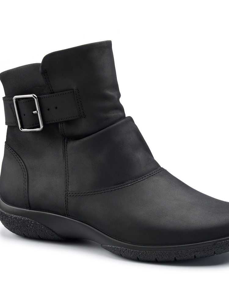 Hotter Black Wide Fit Rumour Zip Buckle Boots - Image 2 of 3