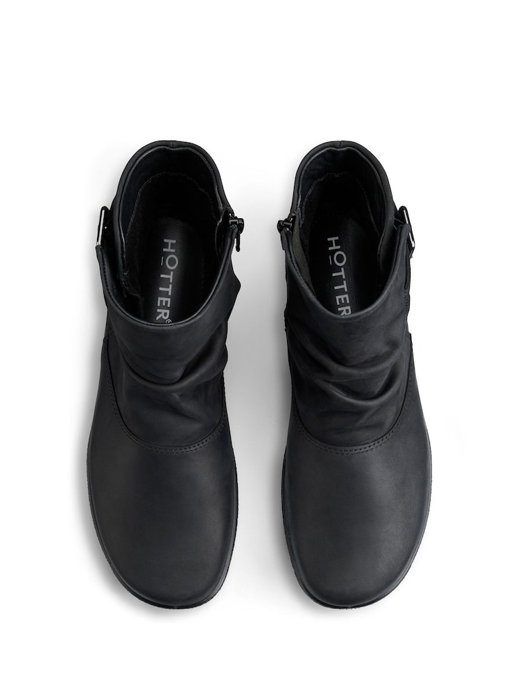 Hotter Black Wide Fit Rumour Zip Buckle Boots - Image 3 of 3