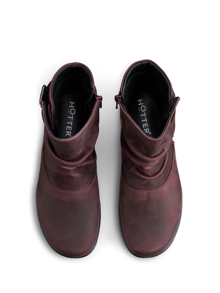 Hotter Red Rumour Zip/Buckle Wide Fit Boots - Image 4 of 4