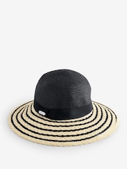 Barbour® Black Macy Braid Crochet Summer Hat - Image 1 of 4