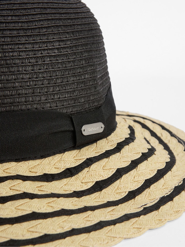 Barbour® Black Macy Braid Crochet Summer Hat - Image 4 of 4