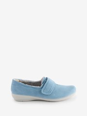 Hotter Blue Regular Fit Regular Fit Toasty Touch Fastening Slippers - Image 1 of 4