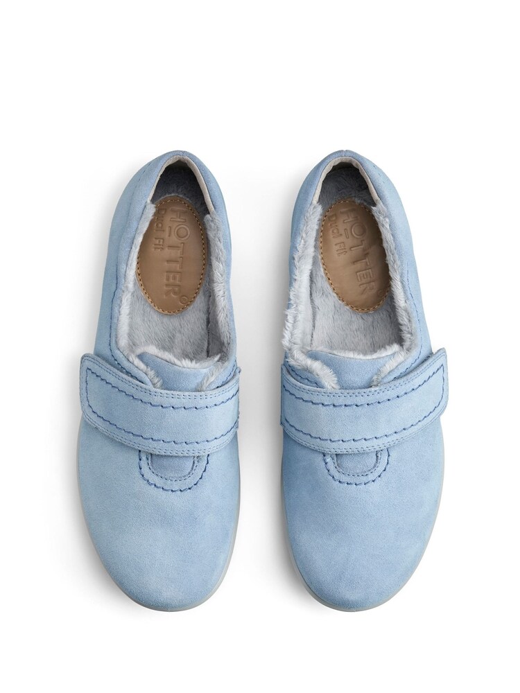 Hotter Blue Regular Fit Regular Fit Toasty Touch Fastening Slippers - Image 4 of 4