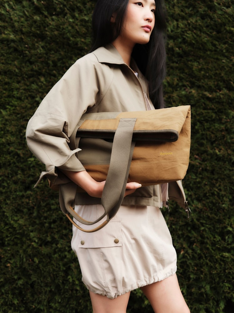 Barbour® Green 100% Cotton Mya Tote Bag - Image 4 of 11