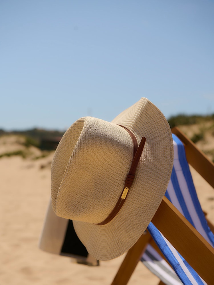 Barbour® Natural Evelyn Braid Crochet Trilby Hat - Image 1 of 3
