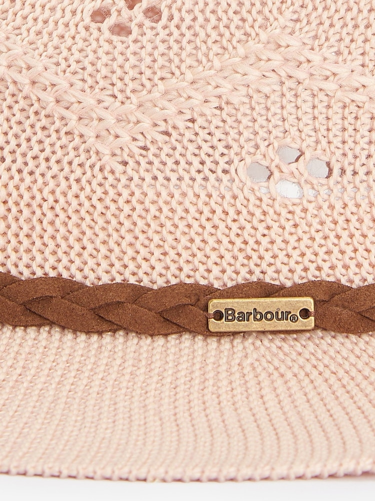 Barbour® Pink Flowerdale Crochet Trilby Summer Hat - Image 3 of 3