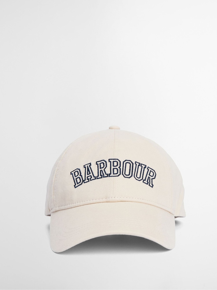 Barbour® White International Emily Varsity Logo Sports 100% Cotton Cap - Image 1 of 4