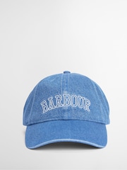 Barbour® Blue International Emily Varsity Logo Sports 100% Cotton Cap - Image 1 of 5