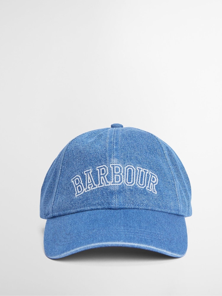 Barbour® Blue International Emily Varsity Logo Sports 100% Cotton Cap - Image 1 of 5