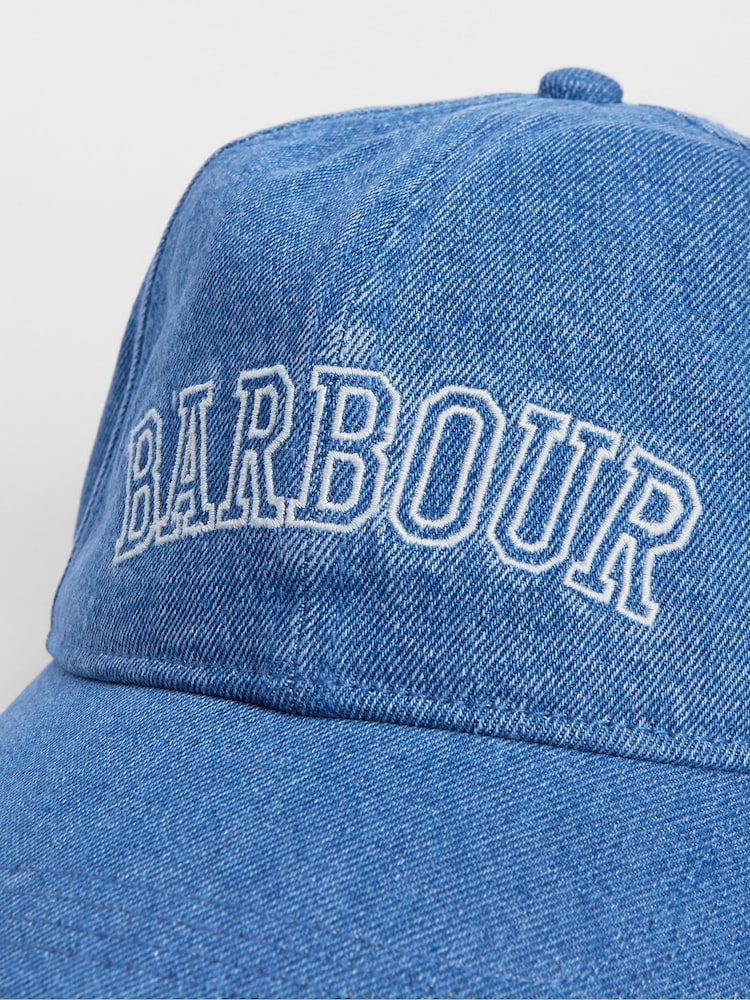 Barbour® Blue International Emily Varsity Logo Sports 100% Cotton Cap - Image 5 of 5