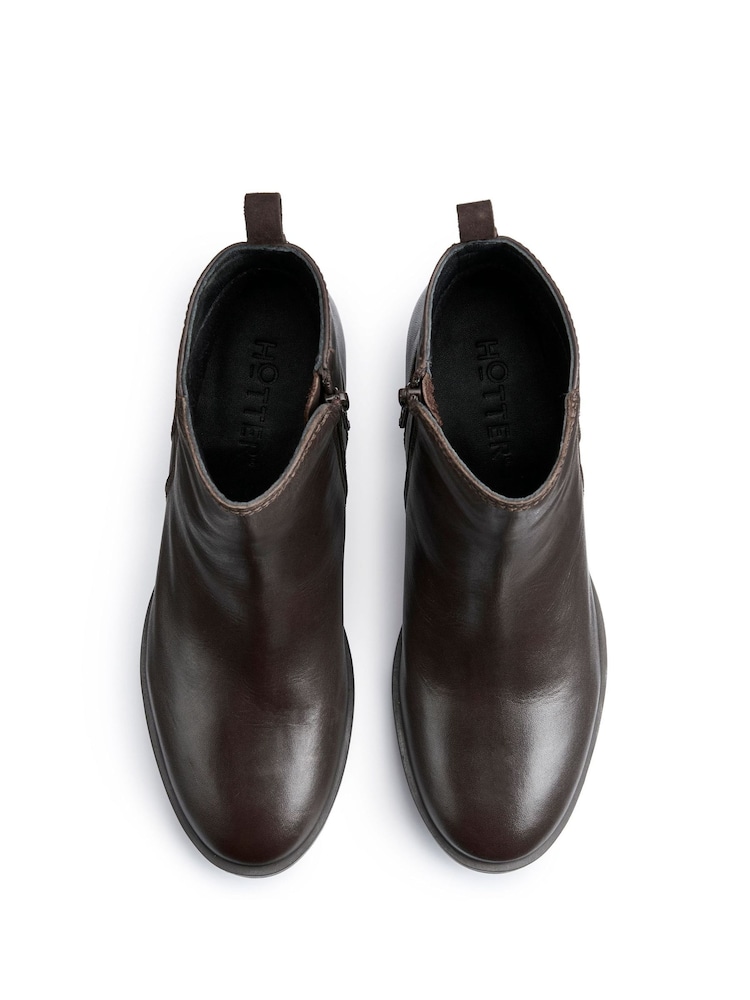 Hotter Brown Regular Fit Delight Zip Boots - Image 4 of 4