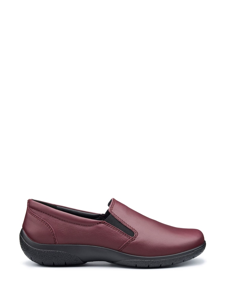 Hotter Glove II Burgundy Red Extra Wide Fit Slip-On Shoes - Image 1 of 4