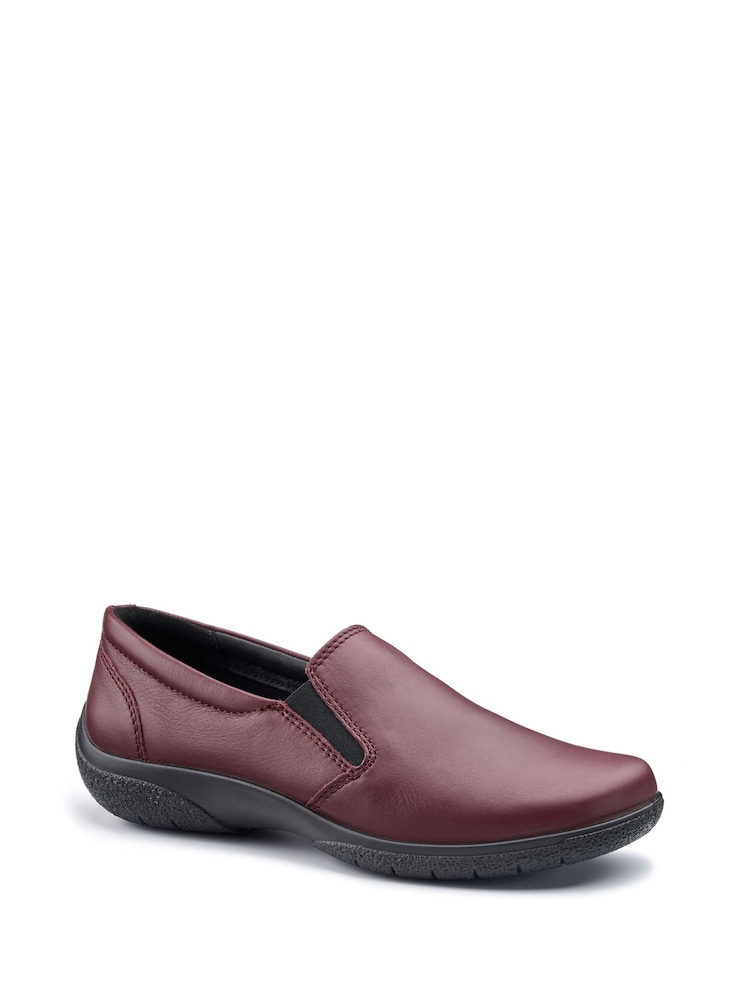 Hotter Glove II Burgundy Red Extra Wide Fit Slip-On Shoes - Image 2 of 4