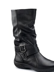 Hotter Black Dark Ballinderry Zip/Buckle Wide Fit Boots - Image 3 of 4