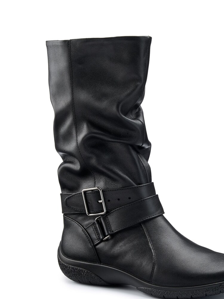 Hotter Black Dark Ballinderry Zip/Buckle Wide Fit Boots - Image 3 of 4