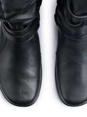 Hotter Black Dark Ballinderry Zip/Buckle Wide Fit Boots - Image 4 of 4