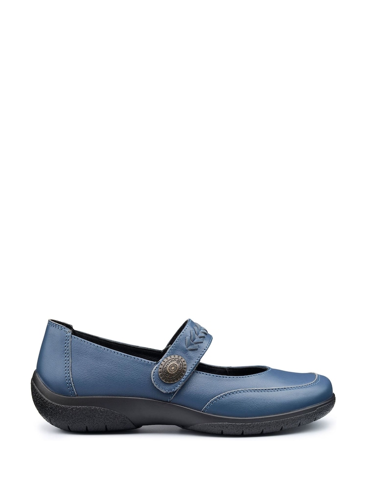 Hotter Blue Regular Fit Honour Touch Fastening Shoes - Image 1 of 4 Hotter Blue Regular Fit Honour Touch Fastening Shoes - Image 1 of 4