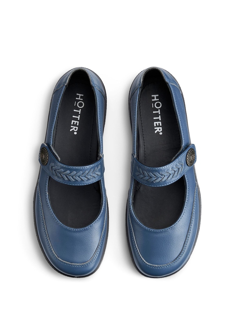 Hotter Blue Regular Fit Honour Touch Fastening Shoes - Image 4 of 4 Hotter Blue Regular Fit Honour Touch Fastening Shoes - Image 4 of 4