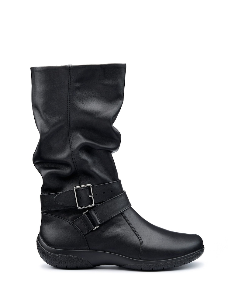 Hotter Black light Ballinderry Zip/Buckle Wide Fit Boots - Image 1 of 4