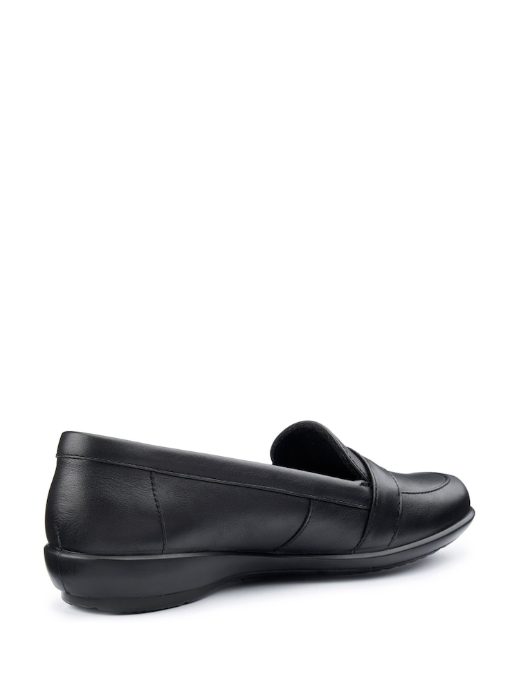 Hotter Black Wide Fit Regular Fit Clay Slip-On Leather Shoes - Image 3 of 4