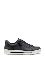 Hotter Black Wide Fit Leo Lace-Up/Side Zip Trainers - Image 1 of 4