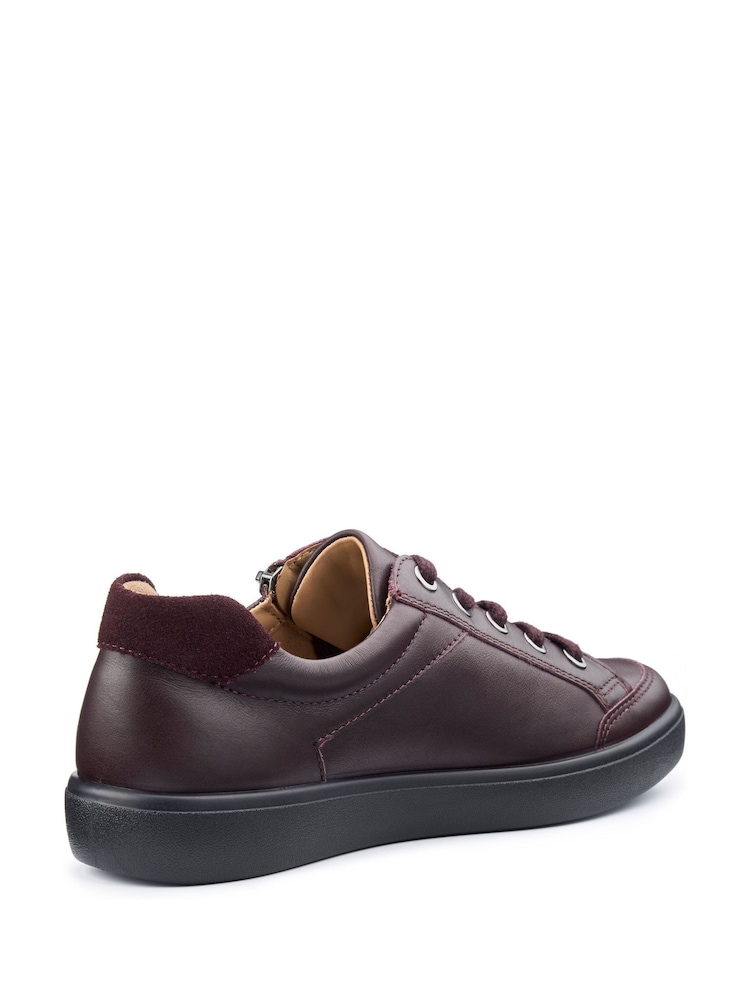 Hotter Burgundy Red Standard Fit Chase II Lace up / Zip Trainers - Image 3 of 4