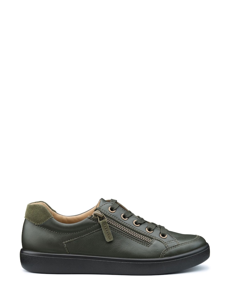 Hotter Green Wide Fit Chase II Lace up / Zip Trainers - Image 1 of 4