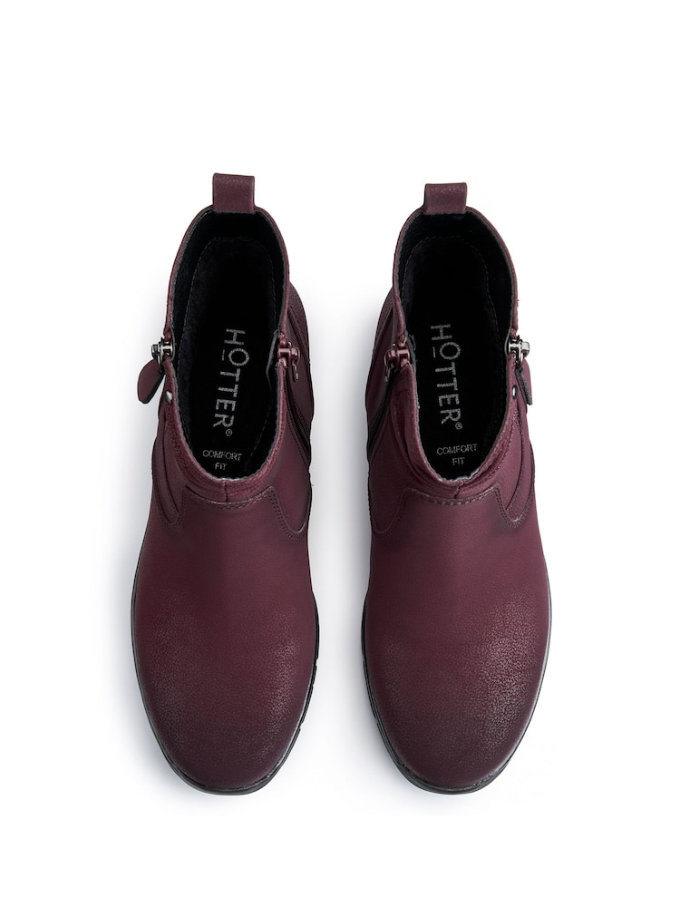 Hotter Red Regular Fit Epsom Zip Boots - Image 4 of 4