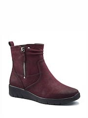 Hotter Red Wide Fit Epsom Zip Boots - Image 2 of 4