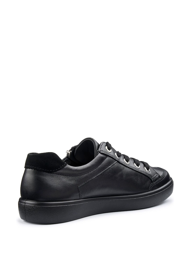 Hotter All Black Extra Wide Fit Chase II Lace up / Zip Trainers - Image 2 of 4