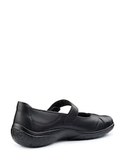 Hotter Black Wide Fit Hope Touch-Fastening Leather Shoes - Image 3 of 4