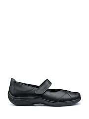 Hotter Black Standard Fit Hope Touch-Fastening Leather Shoes - Image 1 of 4