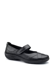 Hotter Black Standard Fit Hope Touch-Fastening Leather Shoes - Image 2 of 4