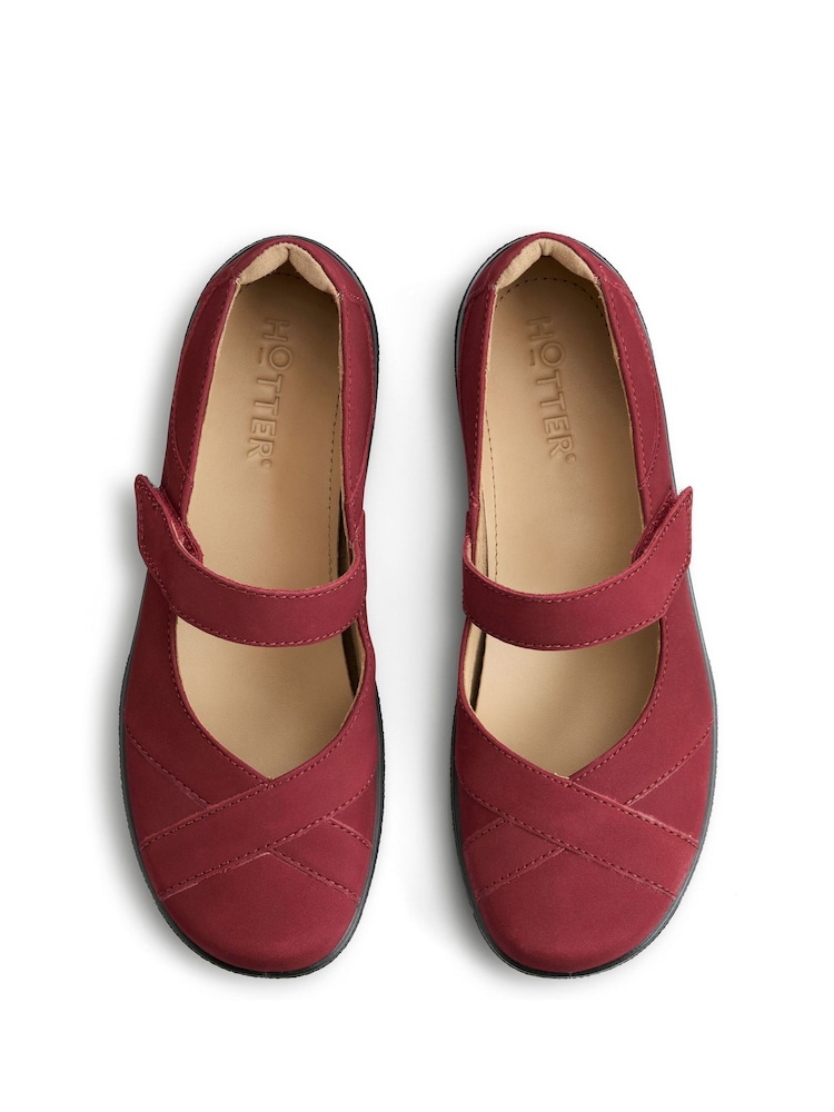 Hotter Red Regular Fit Hope Touch Fastening Shoes - Image 4 of 4