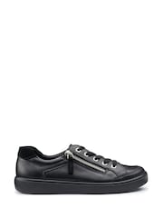 Hotter All Black Wide Fit Chase II Lace up / Zip Trainers - Image 1 of 4