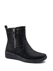 Hotter Black Wide Fit Epsom Zip Boots - Image 2 of 4
