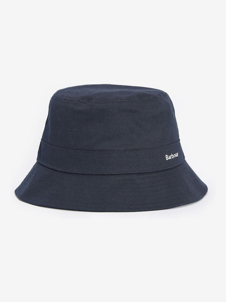 Barbour® Navy International Olivia Logo Bucket 100% Cotton Hat - Image 1 of 3