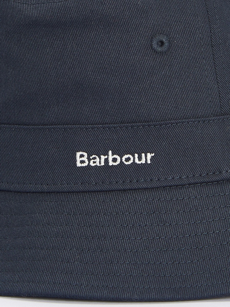 Barbour® Navy International Olivia Logo Bucket 100% Cotton Hat - Image 3 of 3
